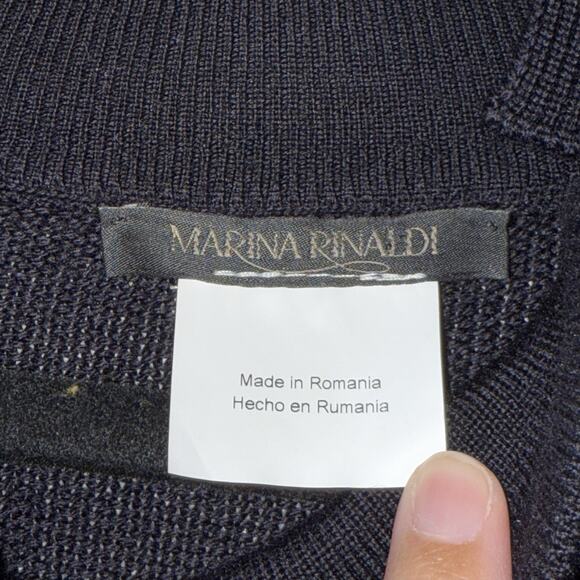 Marina Rinaldi Women’s Mock Neck Sweater Button Detail Navy Size XL - Picture 5 of 5